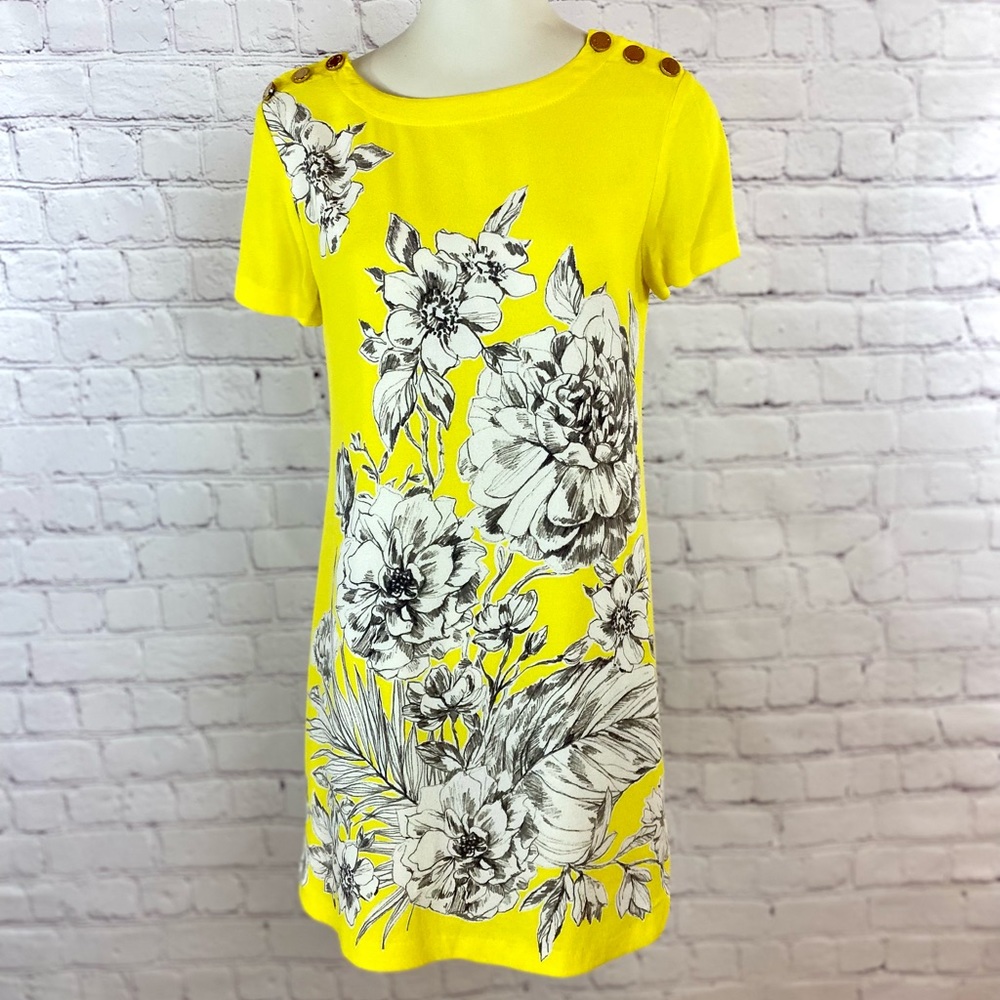 Juicy Couture Yellow Floral Dress Sz 4
